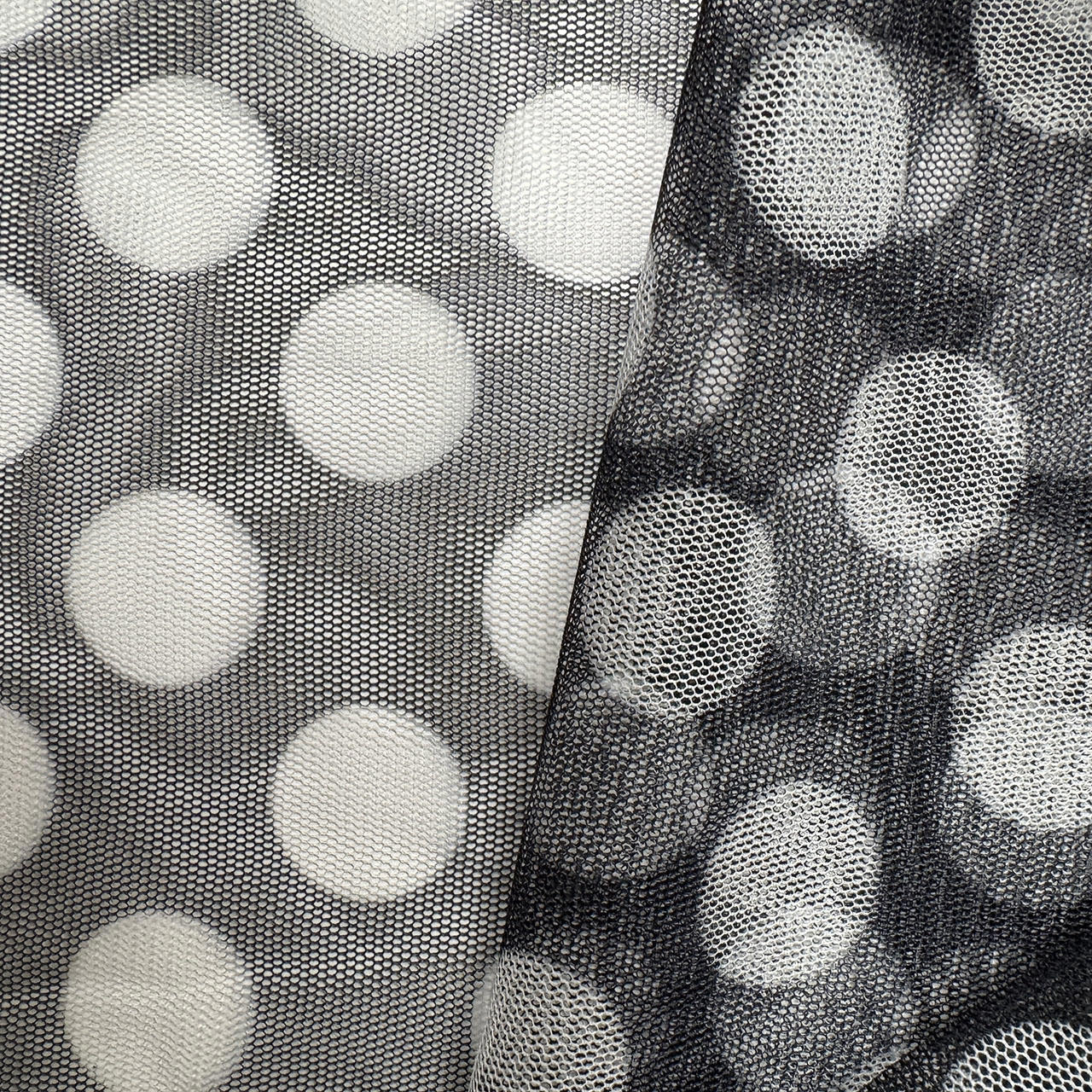 Vintage mesh polka dot longsleeve, S