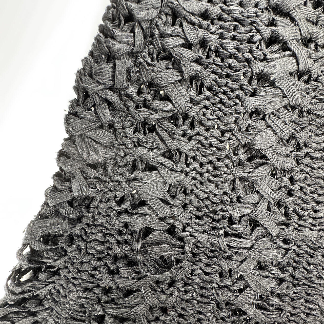 Frank Saul Black Grey Textile Woven Jumper with 3/4 bell sleeves S