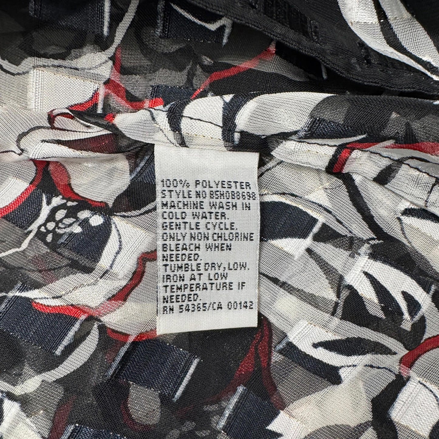 Vintage Alia Petites Women's Blouse Black Floral Sheer UK 12