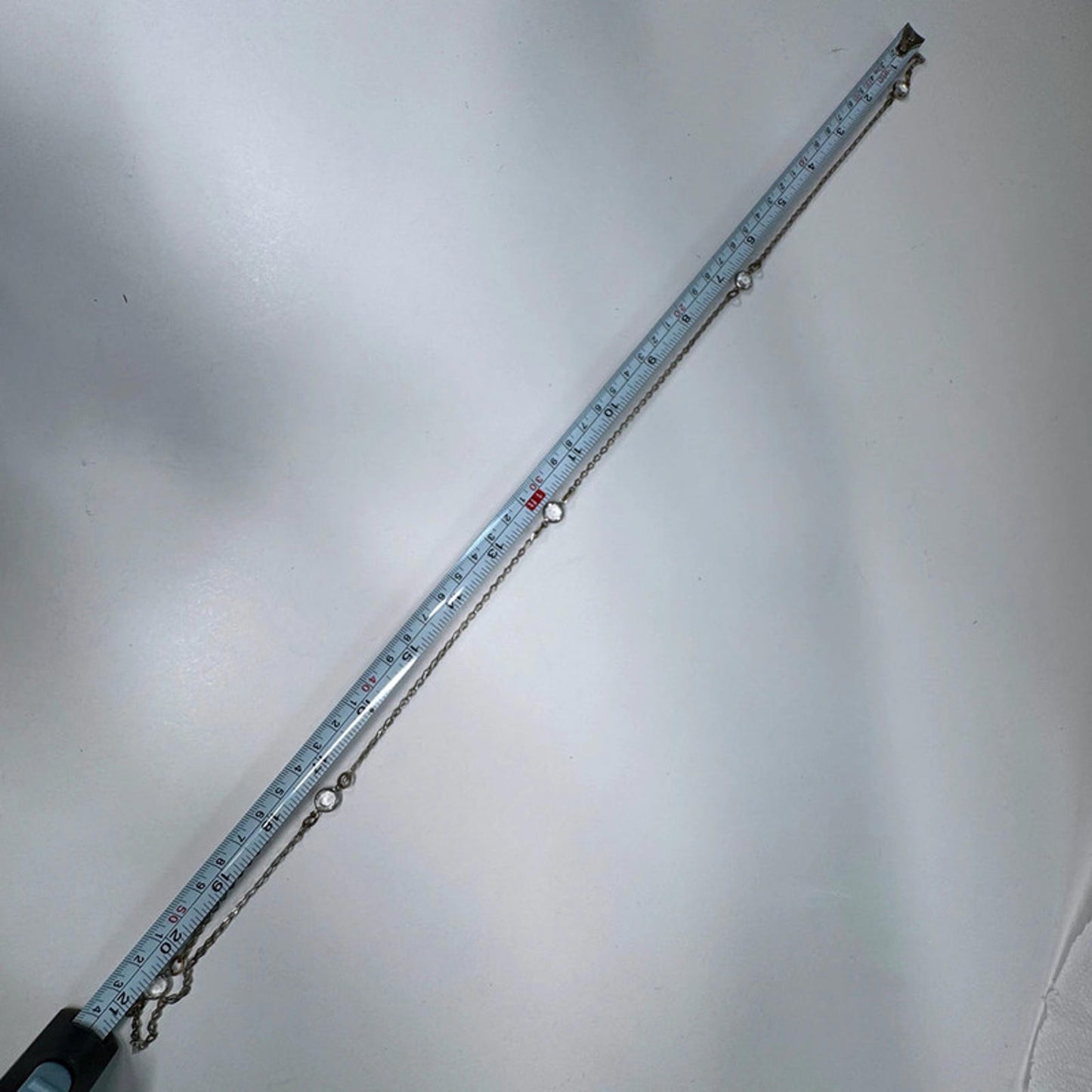 Vintage delicate chain with glass crystal