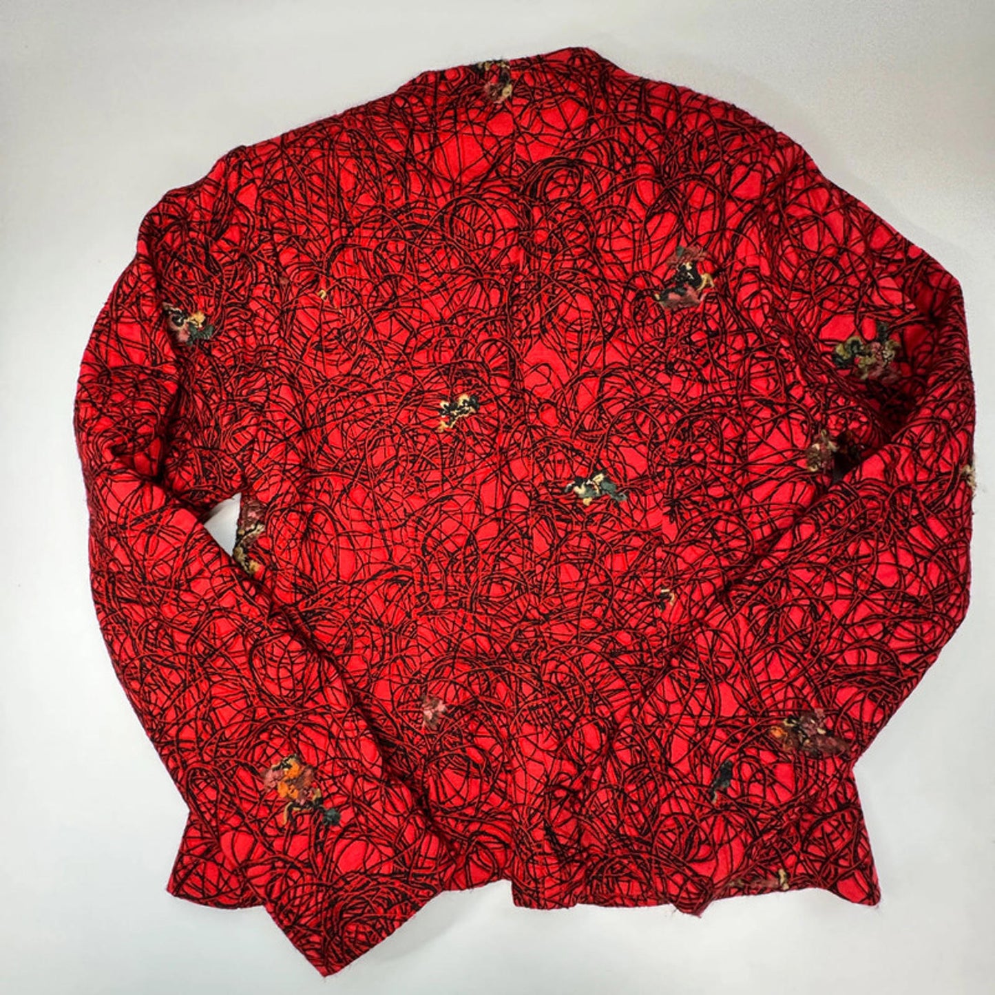 Vintage Susan Gillis-Browne Red Black Patterned Jacket