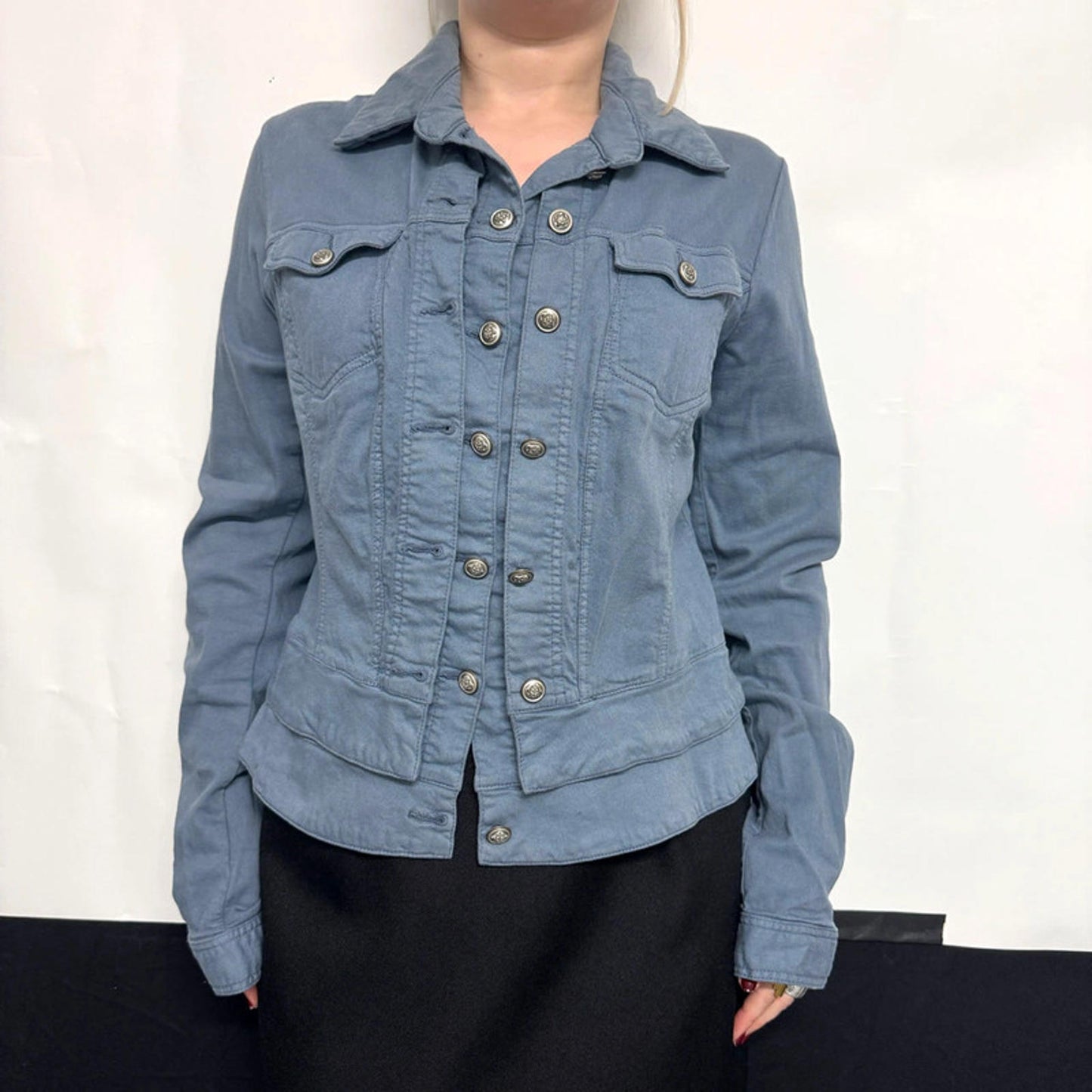 Branting dusty blue structured jacket